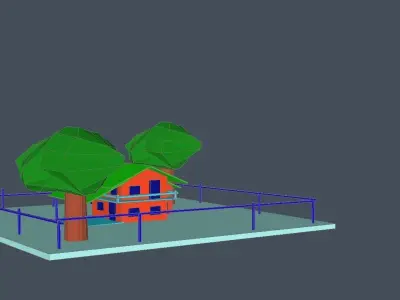 House in app Low-poly 3D model