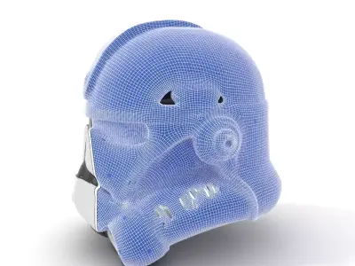 Futuristic White Helmet model pack Low-poly 3D model