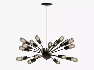Hanging lamp loft industrial sputnik chandelier elliptical  3D model