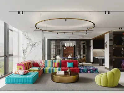    villa interior scenes 3D model order