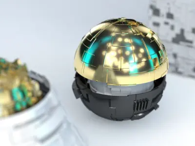 Sci-Fi Greebles Panel 3D model