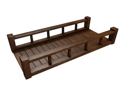 Fantasy Wooden Bridge Low-poly 3D model