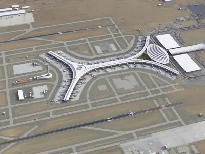 Jeddah - King Abdulaziz International Airport - JED Low-poly 3D model