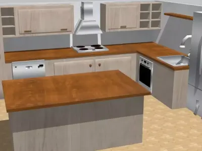 Kitchen - Model 1 Low-poly 3D model