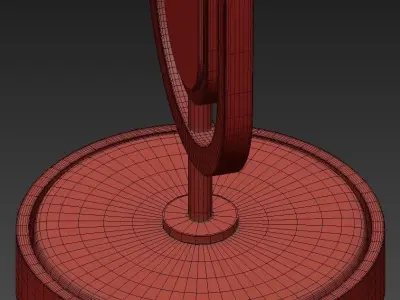 Chandelier table lamp with marble base and shade 3D model