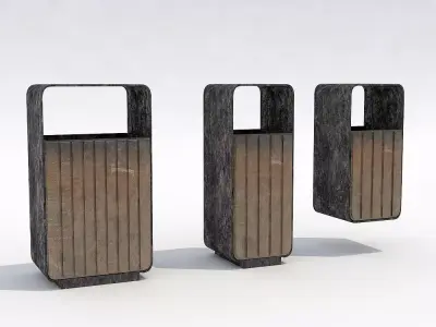 Street trash can - 4 3D model