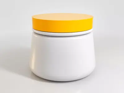 Palstic cosmitic jar 3D model