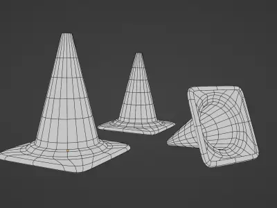 Treffic cone 3D Madel Low-poly 3D model