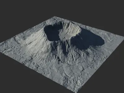 Landscape Environment Volcano 2 Low-poly 3D model