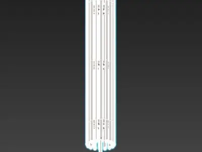 cooper floor lamp with brass rods 3D model