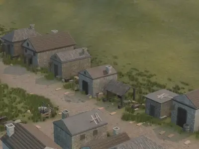 Medieval Village In A Landscape 3D model