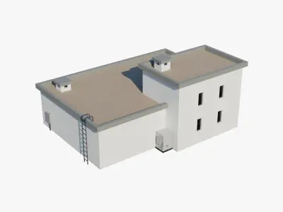 Rooftop Cabin Exit Low-poly 3D model