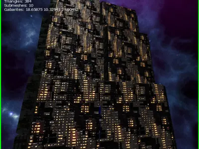 3D Sci-fi Skyscrapers Low-poly 3D model
