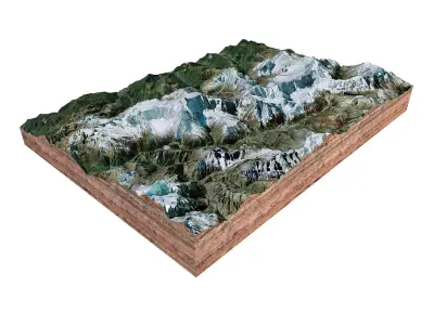 Annapurna Mountain Range Nepal 3D model