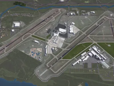 Little Rock Bill and Hillary Clinton - National Airport - LIT Low-poly 3D model