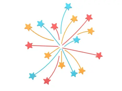 Fireworks Star Style Icon V1 001 Low-poly 3D model