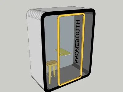 Phonebooth phone booth with door 3D model