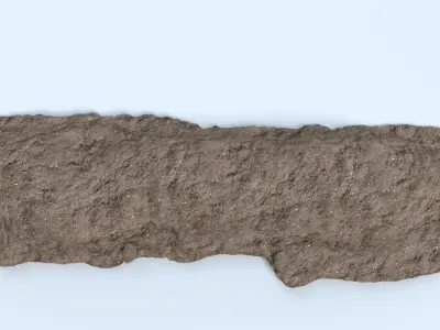 Landscape Terrain Outcrop of Soil or Dirt and Rock Low-poly 3D model