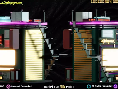 Cyberpunk Booth - Legendary - Multi Part - 3D Printing  3D print model