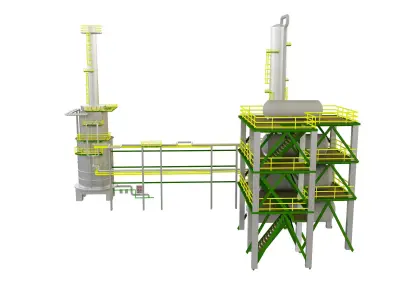 Oil And Gas Refinery Unit m6 3D model
