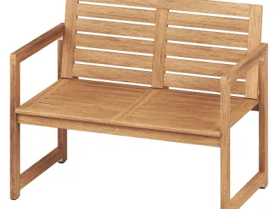 NAMMARO Bench with backrest and pillows IKEA 3D model