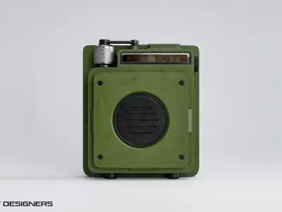 Army Speaker Gadget Low Poly PBR 3D Model Low-poly 3D model