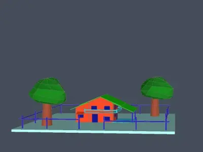 House in app Low-poly 3D model