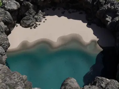 Underground Beach Scene 3D model