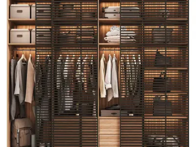 Wardrobe compartment doors Stripe 3D model