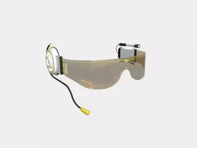 SciFi Glasses D07 White Gold - Character Design Fashion Low-poly 3D model