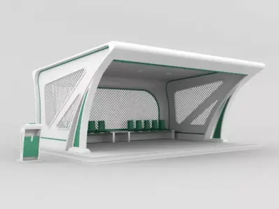 Bus stop 3D model 4