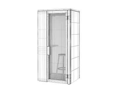 Talky S Phone Booth with Small Table 3D model