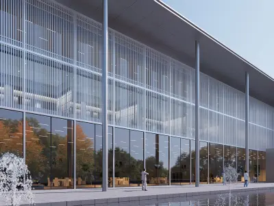 town center building Low-poly 3D model