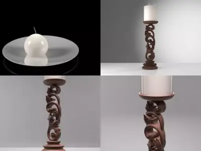 Candle set 02 3D model