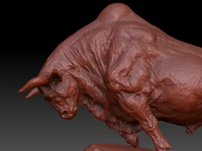 Pioneer cattle Wall Street Bulls cattle 3D print model