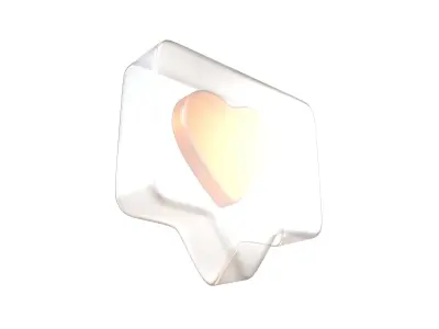 Socail Media Heart Bubble v1 002 Low-poly 3D model