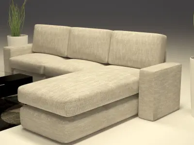 Living Room Interior - Couch  3D model
