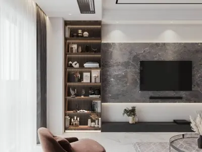 Livingroom Interior design style minimalism 3D model