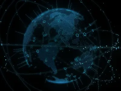 Animated Hologram Planet Earth 3D model