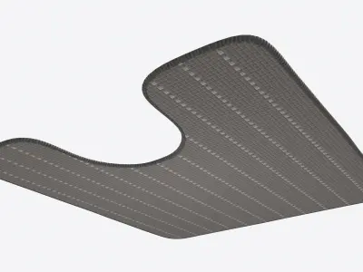 Toilet Bathroom Soft Rug 3D model