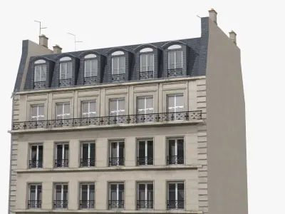 Old Paris House 006 Low-poly 3D model