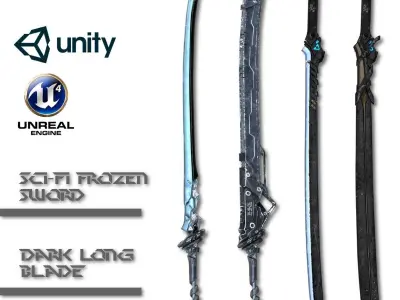 Sci-fi Sword Pack Low-poly 3D model