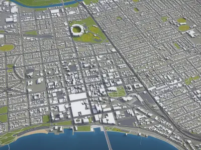 Geelong - 3D City Model Low-poly 3D model