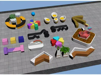 Children-friendly Seats 3D model