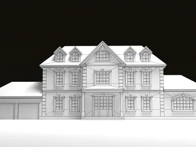 house in cartoon style Low-poly 3D model