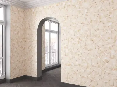 WallDeco-Life-var-107 room with arched window and wallpaper 3D model