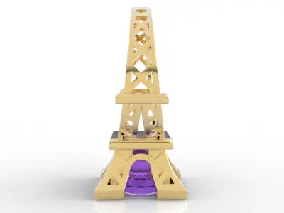 5 Carat Large Carat Eiffel Tower Ring 3D print model