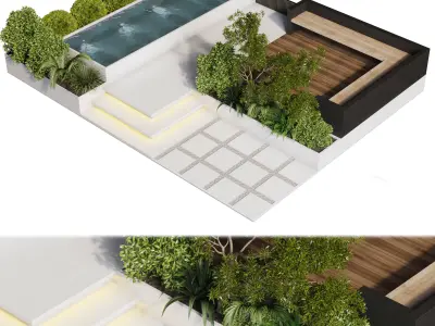 Landscape Furniture  pool 01 3D model