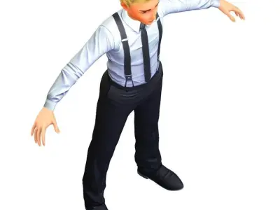 Cartoon Low Poly Style Avatar 006 3D Model Low-poly 3D model