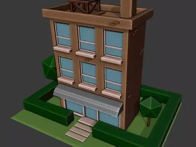 Low poly Building Low-poly 3D model